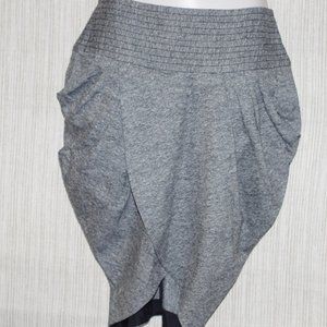 L.A.M.B. Gray Wool Silk Asymmetrical Draped Skirt